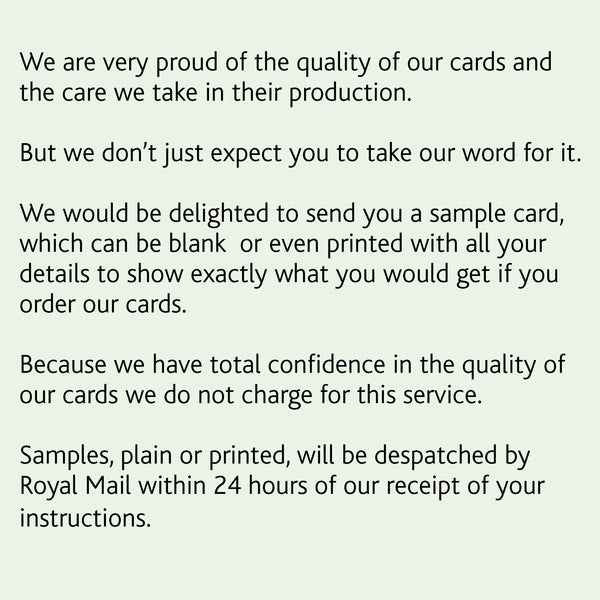 FREE Proof / sample card